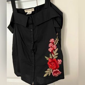Off the shoulder top with flower detail